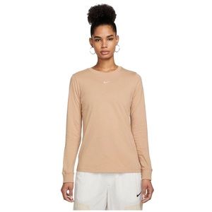 Women's Nike Sportswear Long-Sleeve Tee Shirt Size: Medium Brown Tan